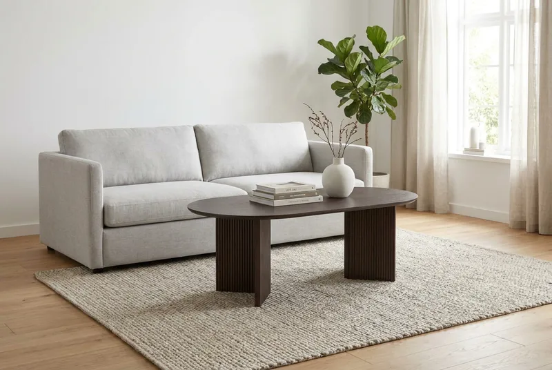 Edda Soffbord Oval 120 cm - Rökt ek - Möbler - Vardagsrum - Soffbord & vardagsrumsbord - Soffbord