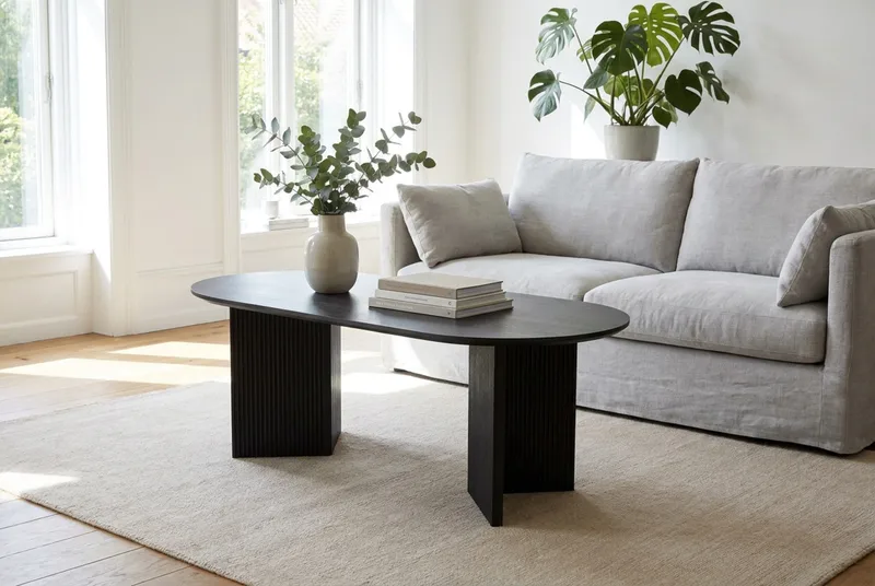 Edda Soffbord Oval 120 cm - Svart - Möbler - Vardagsrum - Soffbord & vardagsrumsbord - Soffbord