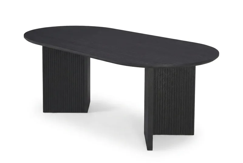 Edda Soffbord Oval 120 cm, Svartlaserad ek