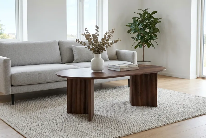 Edda Soffbord Oval 120 cm - Valnöt - Möbler - Vardagsrum - Soffbord & vardagsrumsbord - Soffbord