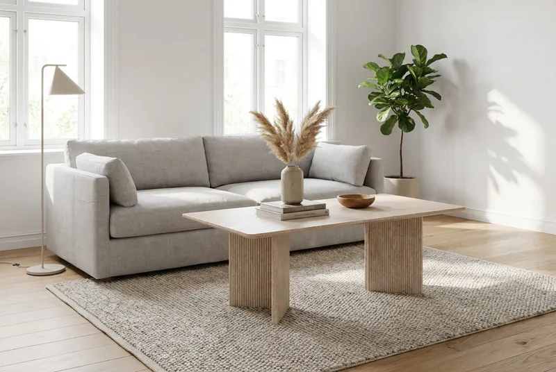 Edda Soffbord Rektangulär 120 cm - Travertin - Möbler - Vardagsrum - Soffbord & vardagsrumsbord - Soffbord