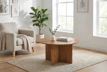 Edda Soffbord Rund 85 cm - Ek - Möbler - Vardagsrum - Soffbord & vardagsrumsbord - Soffbord