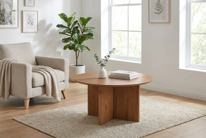 Edda Soffbord Rund 85 cm - Ek - Möbler - Vardagsrum - Soffbord & vardagsrumsbord - Soffbord
