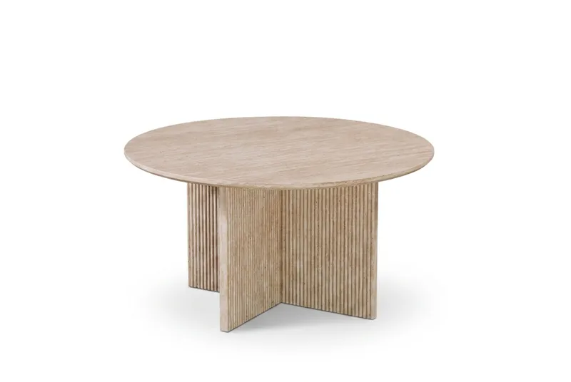 Edda Soffbord Rund 85 cm - Travertin - Möbler - Vardagsrum - Soffbord & vardagsrumsbord - Soffbord