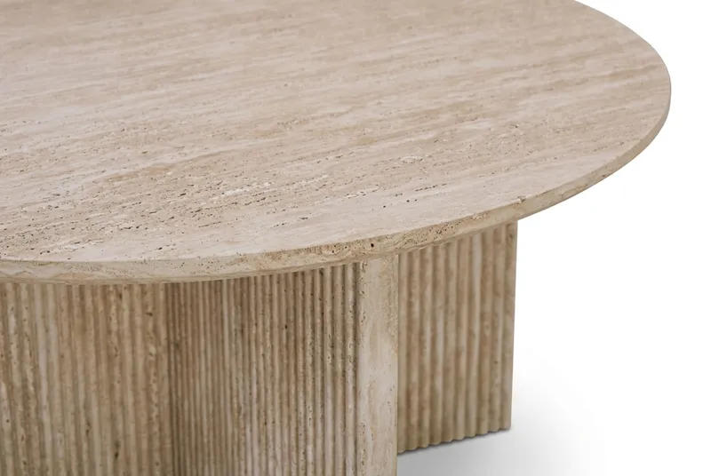 Edda Soffbord Rund 85 cm - Travertin - Möbler - Vardagsrum - Soffbord & vardagsrumsbord - Soffbord