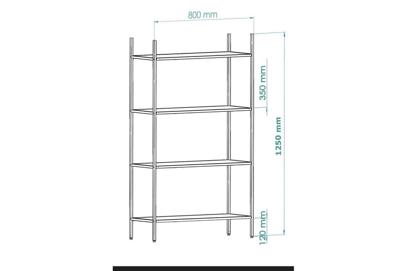 Edilberta Bokhylla 80 cm - Svart - Förvaring - Hyllor - Bokhylla