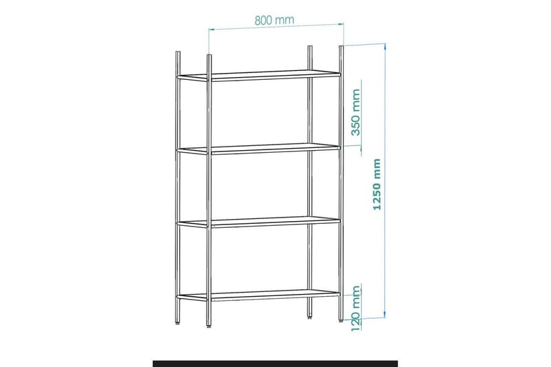 Edilberta Bokhylla 80 cm - Svart - Förvaring - Hyllor - Bokhylla