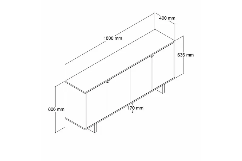 Edrion Konsollbord 180 cm - Vit/Natur - Möbler - Vardagsrum - Soffbord & vardagsrumsbord - Avlastningsbord & konsolbord