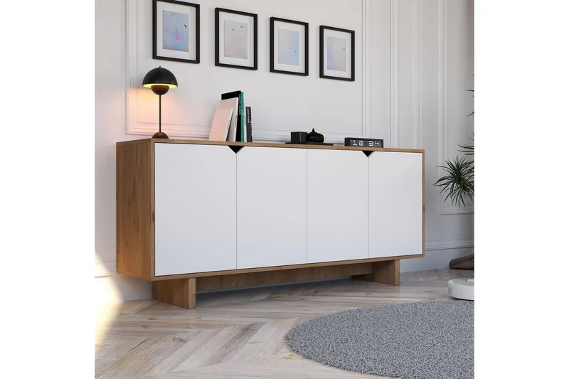 Edrion Konsollbord 180 cm, Vit/Natur