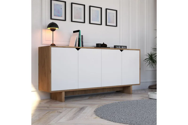 Edrion Konsollbord 180 cm, Vit/Natur