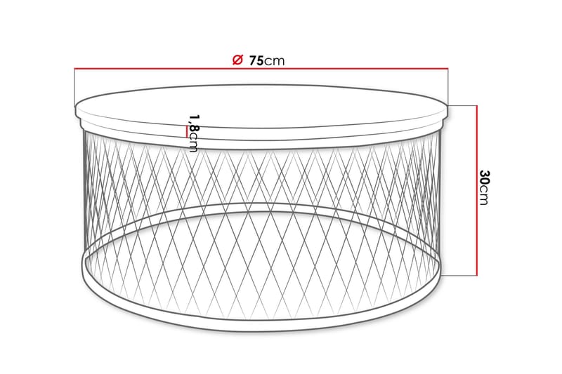 Egan Soffbord 75 cm - Svart/Beige - Möbler - Vardagsrum - Soffbord & vardagsrumsbord - Soffbord