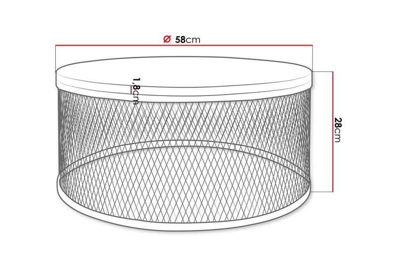 Elani Soffbord 58 cm - Svart/Vit - Möbler - Vardagsrum - Soffbord & vardagsrumsbord - Soffbord