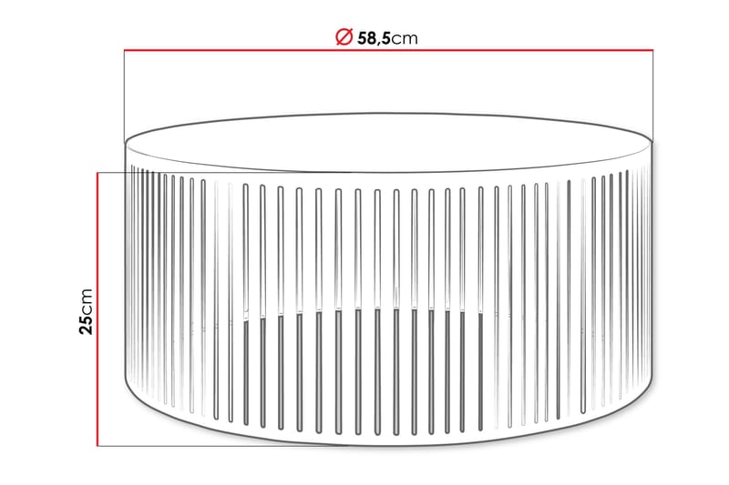 Elenio Runt Soffbord 59 cm i Metall med Slitsad Trumbas - Vit - Möbler - Vardagsrum - Soffbord & vardagsrumsbord - Soffbord