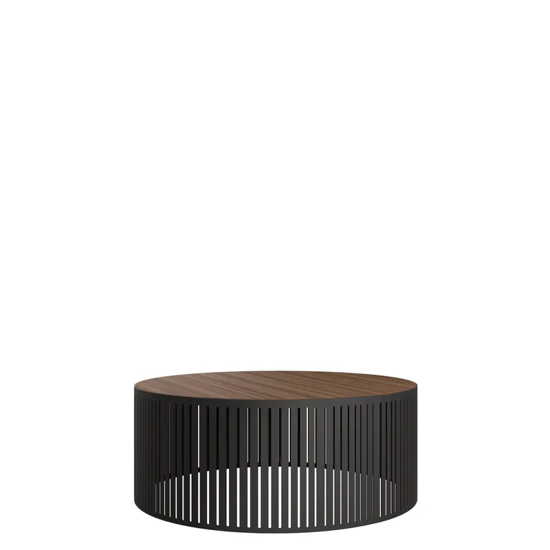 Elenio Soffbord 75 cm Rund, Svart|brun