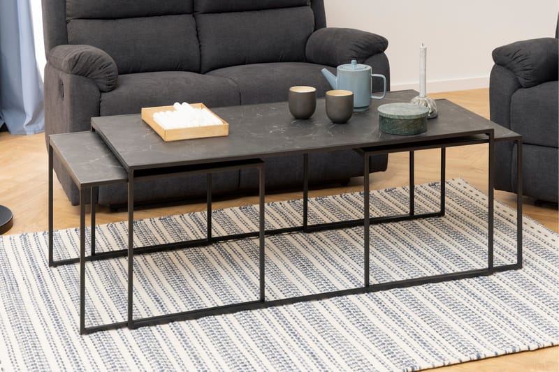 Elgrau Soffbord 120x60 cm - Svart - Möbler - Vardagsrum - Soffbord & vardagsrumsbord - Satsbord