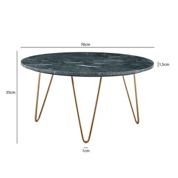Eliano Soffbord 70 cm - Grön marmor och guld - Möbler - Vardagsrum - Soffbord & vardagsrumsbord - Soffbord