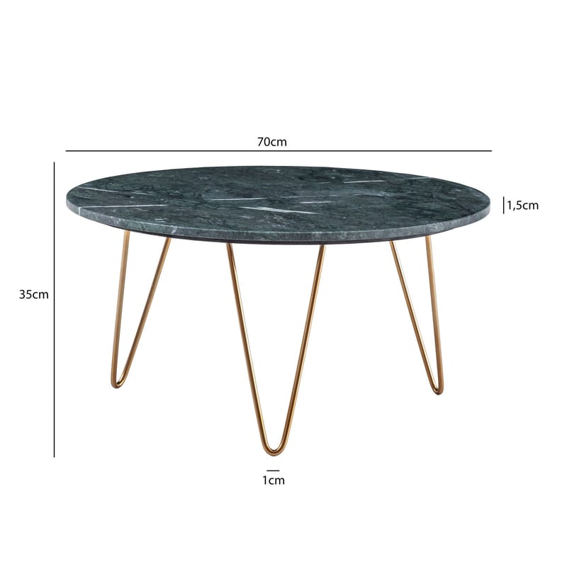 Eliano Soffbord 70 cm - Grön marmor och guld - Möbler - Vardagsrum - Soffbord & vardagsrumsbord - Soffbord