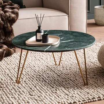 Eliano Soffbord 70 cm - Grön marmor och guld - Möbler - Vardagsrum - Soffbord & vardagsrumsbord - Soffbord