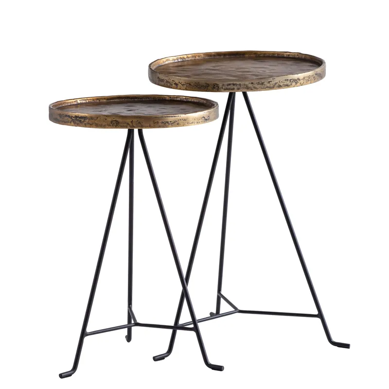 Eliira Satsbord 38 cm Industriell stil, Antikguld och svart