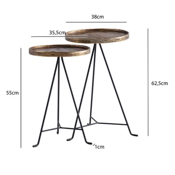 Eliira Satsbord 38 cm Industriell stil - Antikguld och svart - Möbler - Vardagsrum - Soffbord & vardagsrumsbord - Satsbord