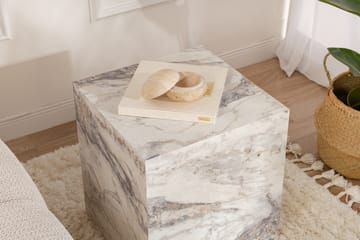 Elnor Sidobord 45 cm - Vit marmor - Möbler - Vardagsrum - Soffbord & vardagsrumsbord - Brickbord
