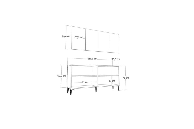 Elsta Konsollbord 150 cm - Vit/Mörkfärgat trä - Möbler - Vardagsrum - Soffbord & vardagsrumsbord - Avlastningsbord & konsolbord