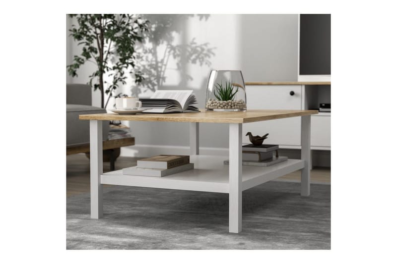 Elvano Soffbord 100 cm - Natur/Vit - Möbler - Vardagsrum - Soffbord & vardagsrumsbord - Soffbord