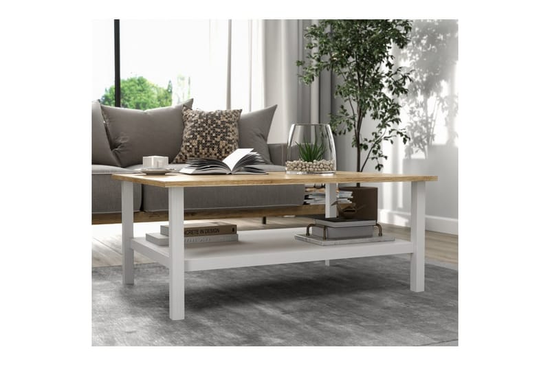 Elvano Soffbord 100 cm - Natur/Vit - Möbler - Vardagsrum - Soffbord & vardagsrumsbord - Soffbord