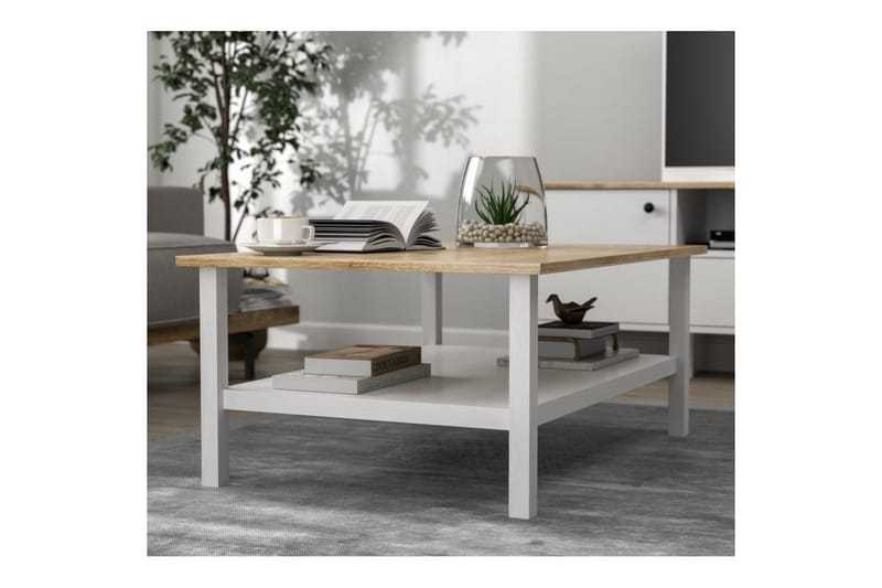 Elvano Soffbord 100 cm - Natur/Vit - Möbler - Vardagsrum - Soffbord & vardagsrumsbord - Soffbord