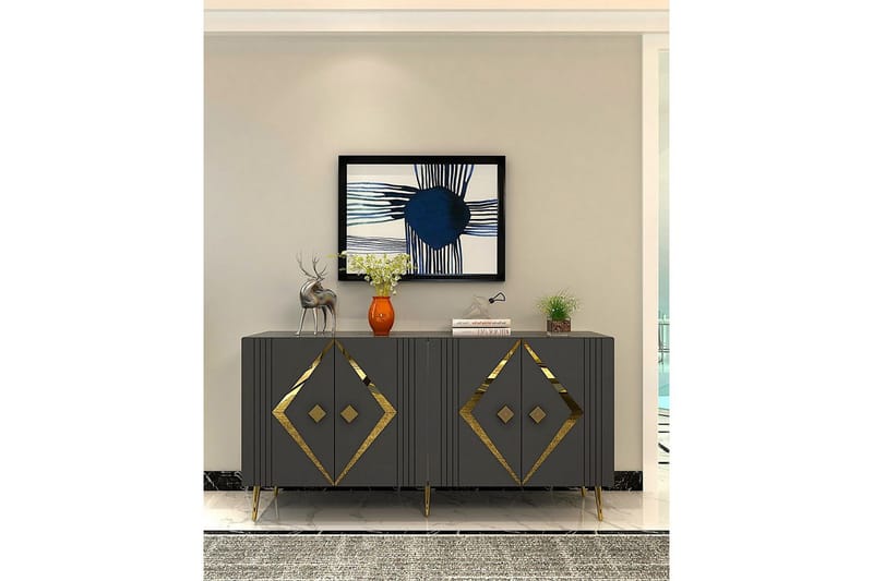 Elvon Konsollbord 150 cm - Antracit/Guld - Möbler - Vardagsrum - Soffbord & vardagsrumsbord - Avlastningsbord & konsolbord