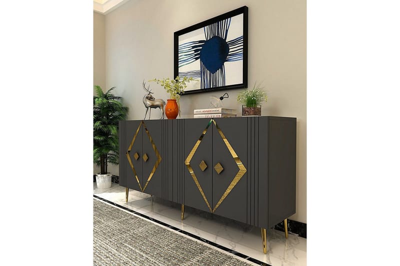 Elvon Konsollbord 150 cm - Antracit/Guld - Möbler - Vardagsrum - Soffbord & vardagsrumsbord - Avlastningsbord & konsolbord