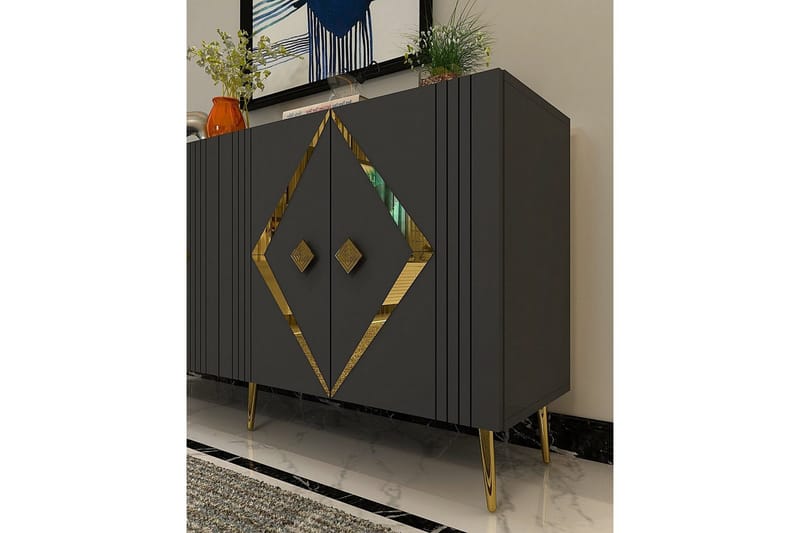 Elvon Konsollbord 150 cm - Antracit/Guld - Möbler - Vardagsrum - Soffbord & vardagsrumsbord - Avlastningsbord & konsolbord