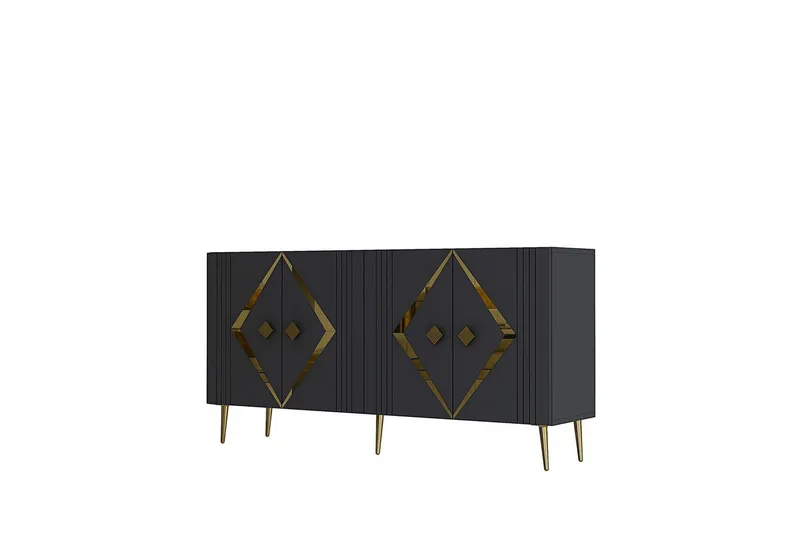 Elvon Konsollbord 150 cm, Antracit/Guld