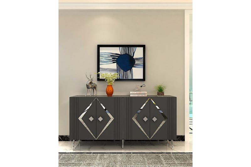 Elvon Konsollbord 150 cm - Antracit/Silver - Möbler - Vardagsrum - Soffbord & vardagsrumsbord - Avlastningsbord & konsolbord