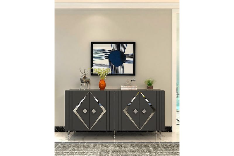 Elvon Konsollbord 150 cm - Antracit/Silver - Möbler - Vardagsrum - Soffbord & vardagsrumsbord - Avlastningsbord & konsolbord