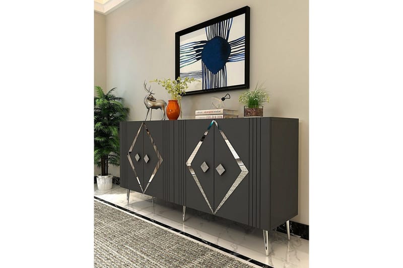 Elvon Konsollbord 150 cm - Antracit/Silver - Möbler - Vardagsrum - Soffbord & vardagsrumsbord - Avlastningsbord & konsolbord