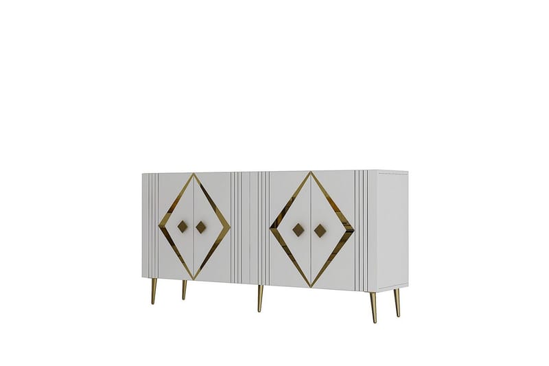 Elvon Konsollbord 150 cm, Vit/Guld