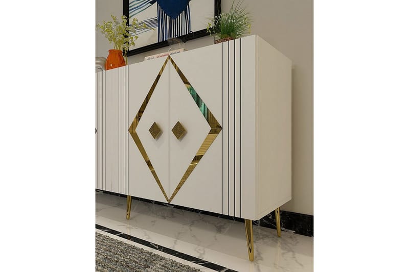 Elvon Konsollbord 150 cm - Vit/Guld - Möbler - Vardagsrum - Soffbord & vardagsrumsbord - Avlastningsbord & konsolbord