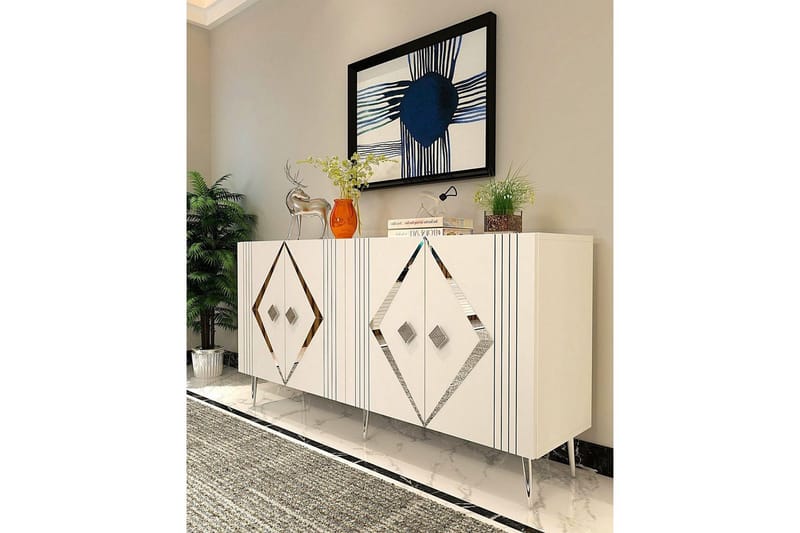 Elvon Konsollbord 150 cm - Vit/Silver - Möbler - Vardagsrum - Soffbord & vardagsrumsbord - Avlastningsbord & konsolbord