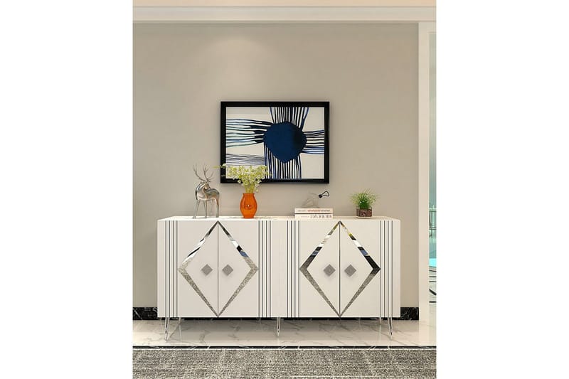 Elvon Konsollbord 150 cm - Vit/Silver - Möbler - Vardagsrum - Soffbord & vardagsrumsbord - Avlastningsbord & konsolbord