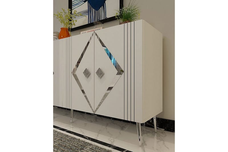 Elvon Konsollbord 150 cm - Vit/Silver - Möbler - Vardagsrum - Soffbord & vardagsrumsbord - Avlastningsbord & konsolbord