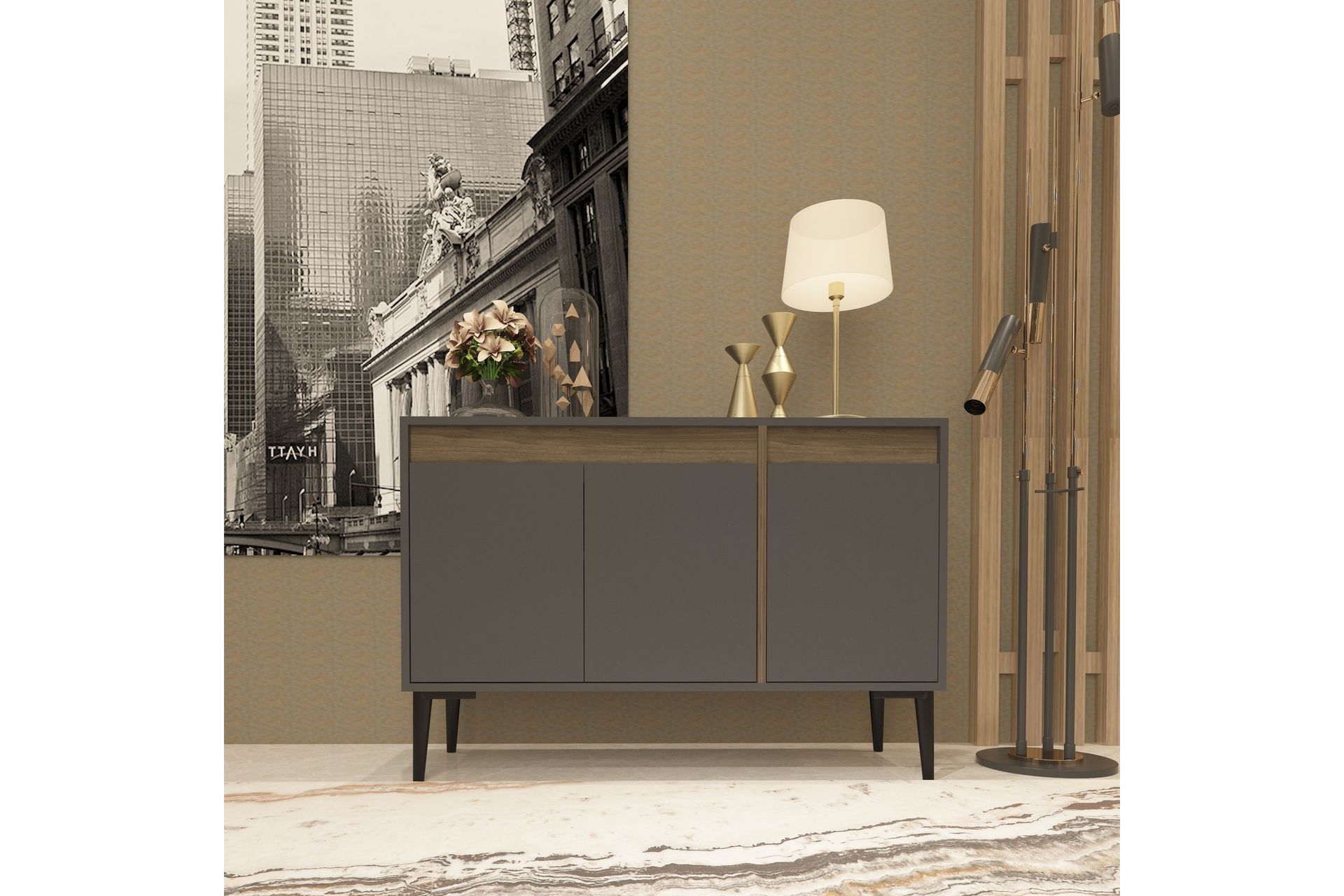 EMLAK Konsollbord 120x75 cm Antracit/Brun - Möbler - Vardagsrum - Soffbord & vardagsrumsbord - Avlastningsbord & konsolbord