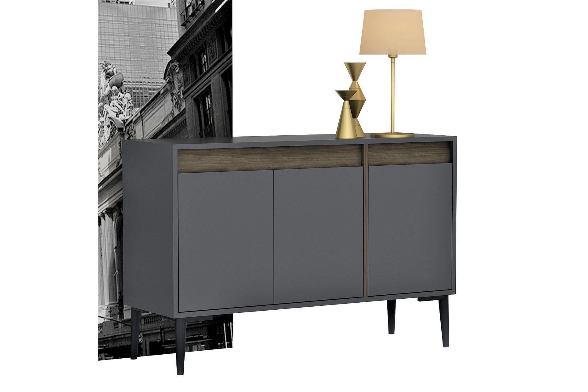 EMLAK Konsollbord 120x75 cm Antracit/Brun - Möbler - Vardagsrum - Soffbord & vardagsrumsbord - Avlastningsbord & konsolbord