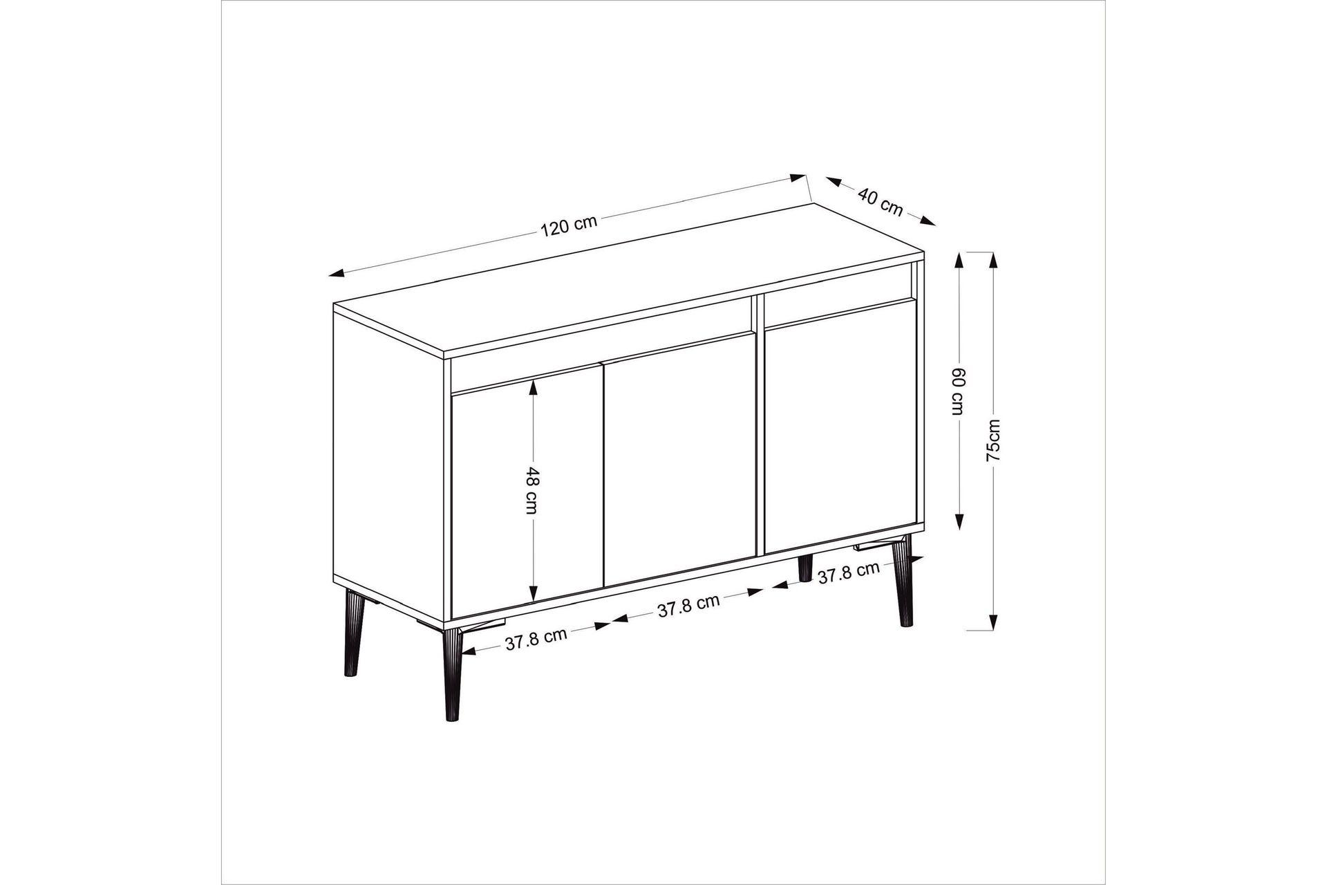 EMLAK Konsollbord 120x75 cm Antracit/Brun - Möbler - Vardagsrum - Soffbord & vardagsrumsbord - Avlastningsbord & konsolbord