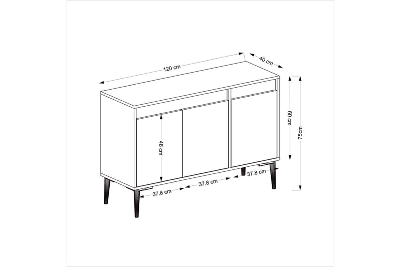 EMLAK Konsollbord 120x75 cm Vit/Antracit - Hallbord - Bord - Avlastningsbord & konsolbord