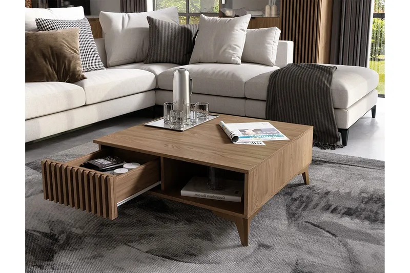 Entsian Soffbord 80 cm - Brun - Möbler - Vardagsrum - Soffbord & vardagsrumsbord - Soffbord
