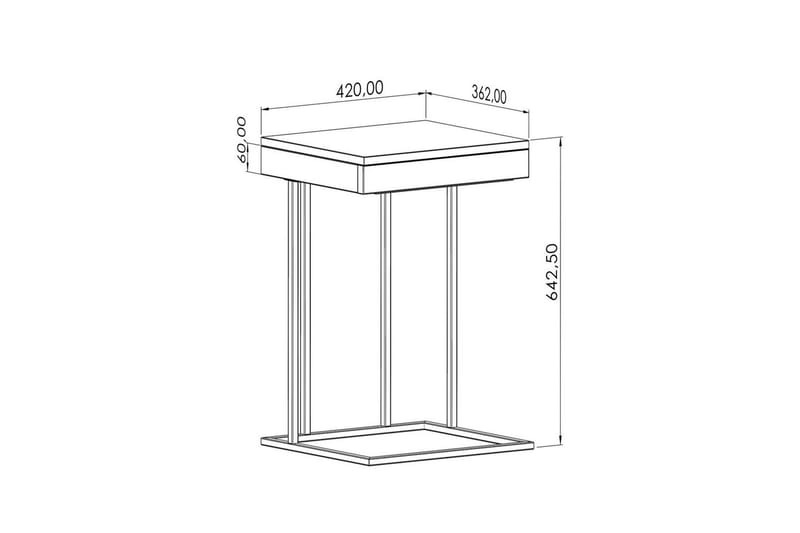 Erya Sidobord 42x120 cm - Svart - Möbler - Vardagsrum - Soffbord & vardagsrumsbord - Brickbord