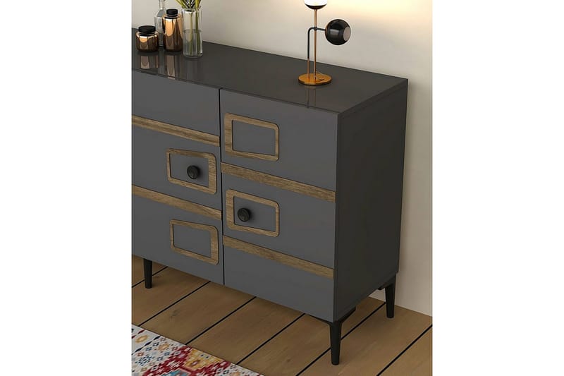 Esta Konsollbord 150 cm - Mediumfärgat trä/Antracit - Möbler - Vardagsrum - Soffbord & vardagsrumsbord - Avlastningsbord & konsolbord