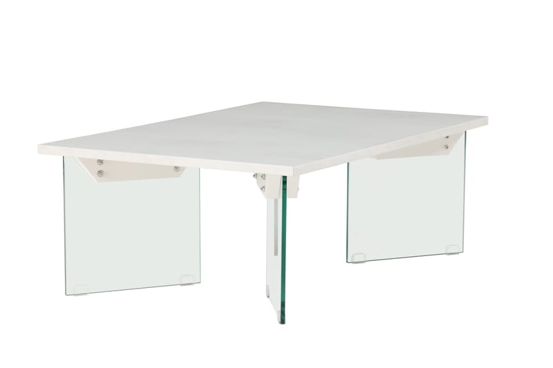 Ester Rektangulärt Soffbord i Trä och Glas - Vit - Möbler - Vardagsrum - Soffbord & vardagsrumsbord - Soffbord
