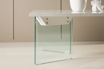 Ester Rektangulärt Soffbord i Trä och Glas - Vit - Möbler - Vardagsrum - Soffbord & vardagsrumsbord - Soffbord